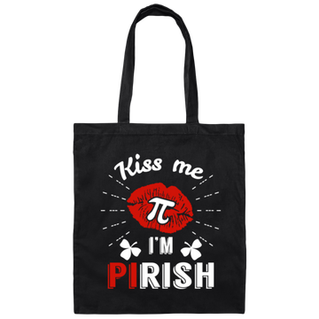 Kiss Me PI I Am Pirish, Irish Day Fun Canvas Tote Bag