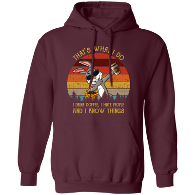 Cute Rabit, That's What I Do, I Drink Coffee, I Hate People, I Know Things Pullover Hoodie