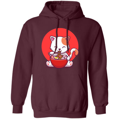 Cat Ramen, Love Ramen, Cat Eat Japanese Noodles Pullover Hoodie