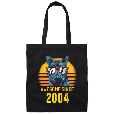 Funny Cats Awesome Since 2004 Birthday Gift Canvas Tote Bag