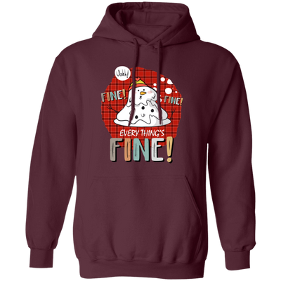 It's Fine, Everythings Fine, Melting Snowman, Plaid Xmas, Merry Christmas, Trendy Christmas Pullover Hoodie