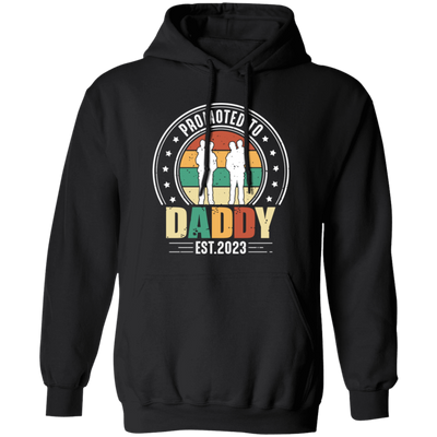 Promoted To Daddy, Retro Dad And Son, Father's Day Gifts Pullover Hoodie