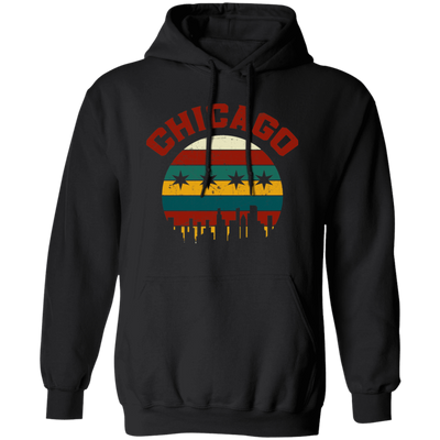 Chicago Skyline, Chicagoan Flag, Retro Chicago, Best Of Chicago Gift Pullover Hoodie