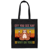 Love Yoga Sloth Yoga Eff You See Kay Why Oh You Funny Vintage Style Canvas Tote Bag