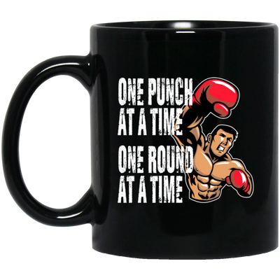 Boxing Lover, Punch Fighter, One Punch At A Time, One Round Black Mug