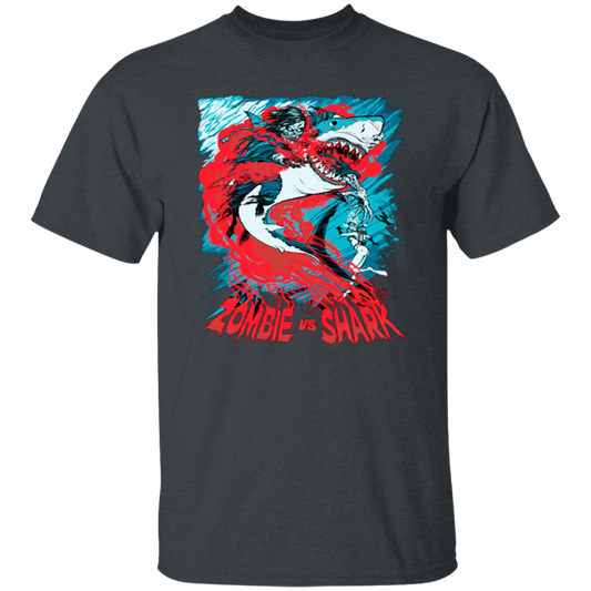 Fight Shark Vs Zombie, Zombie Fight Shark, Horror Gift, Scare Zombie Unisex T-Shirt