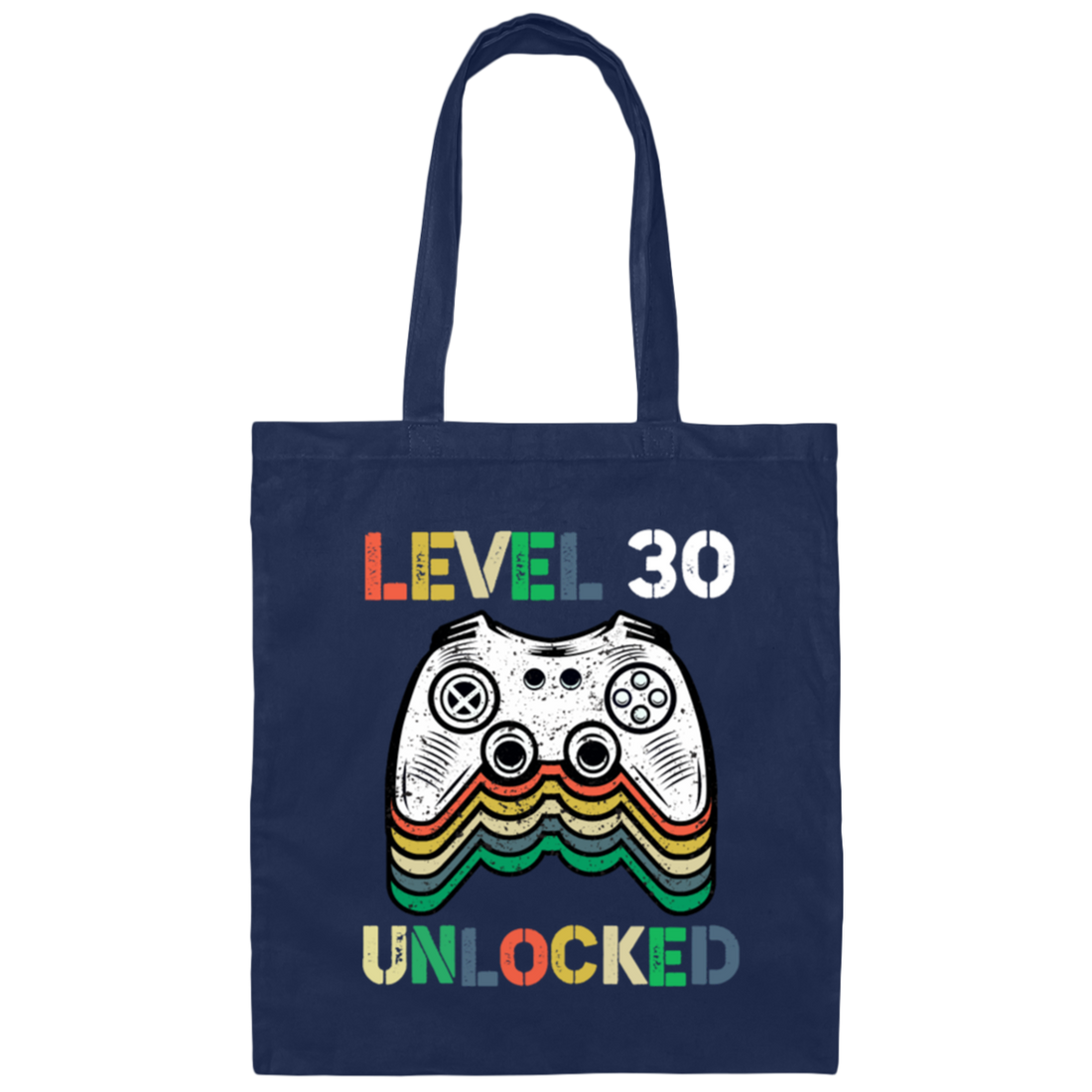 Level 30 Unlocked Retro, 30th birthday gift, half a century Canvas Tote Bag