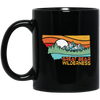 Great Bear, Montana Outdoors, Retro Mountains, Great Bear Wilderness Black Mug