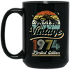 Vintage 1974, Birthday 1974, Retro Birthday, Limited Edition Black Mug