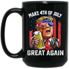 4th Of July Anniversary, Make 4th Of July Great Again, American Flag Black Mug