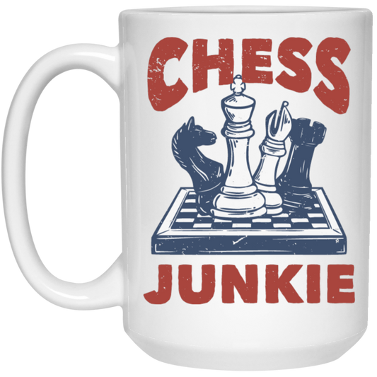 Chess Junkie, Chess, Chess Player, Chess Sport White Mug
