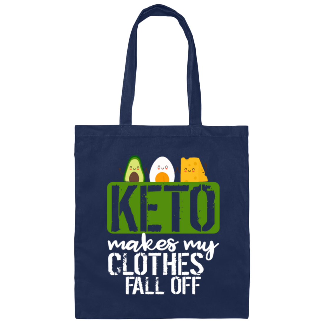 Distressed Retro, Vintage Funny Keto Diet Canvas Tote Bag