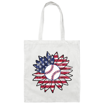 American Baseball, Sunflower Baseball, Leopard Sunflower-3 Canvas Tote Bag