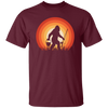 Big Foot Silhouette, Retro Big Foot, Big Foot Fishing Unisex T-Shirt