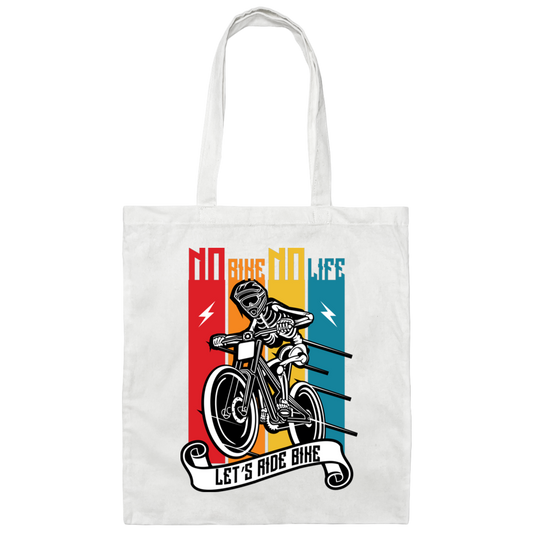 No Bike No Life, Let's Ride Bike, Retro Bike, Motorcycle Vintage Canvas Tote Bag