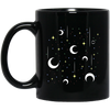 Sky With Full Of Moon And Stars, Full Stars Sky Black Mug