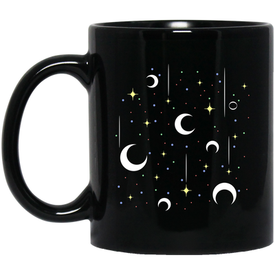 Sky With Full Of Moon And Stars, Full Stars Sky Black Mug