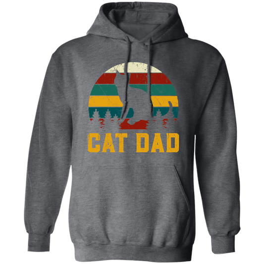 Cat Lover, Retro Cat Dad, Kitten Love Gift, Vintage Cat, Best Of Meow Pullover Hoodie