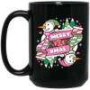 Merry Xmas, Trendy Snowman, Pinky Snowman, Pink Christmas, Merry Christmas, Trendy Christmas Black Mug