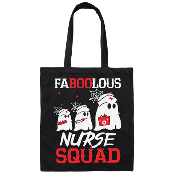 Faboolous Nurse Squad, Boo Ghost Nurse, Nurse Squad Halloween, Trendy Halloween Canvas Tote Bag