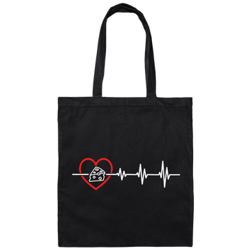 Cheese Lover, Best Food Is Cheese, Cheese Heartbeat, Love Cheese, Cheese And Heartbeat Canvas Tote Bag