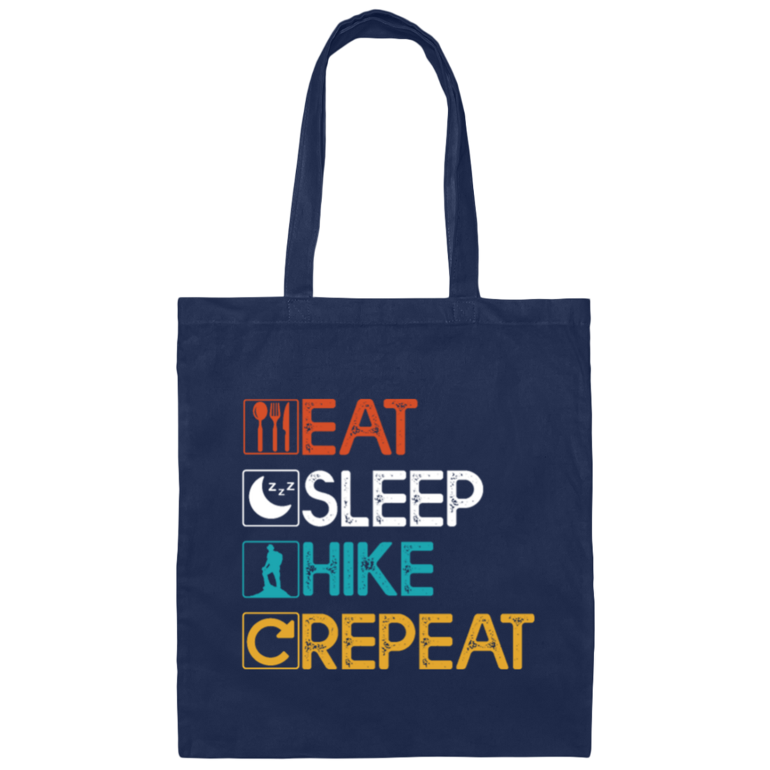 Love To Hiking, Best Hiking Lover, Retro Hiking, Hike Vintage Repeat Canvas Tote Bag
