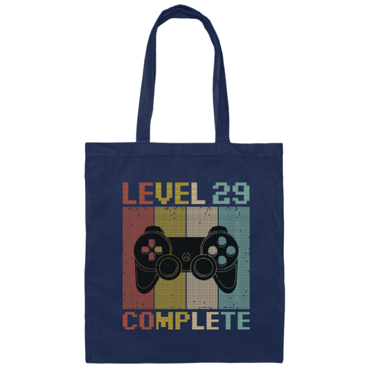 Retro Level 29 Complete Gamer Gamer 29 Years Birthday Canvas Tote Bag