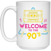 Welcome To The 90s, 90s Cassette, Disco Music White Mug