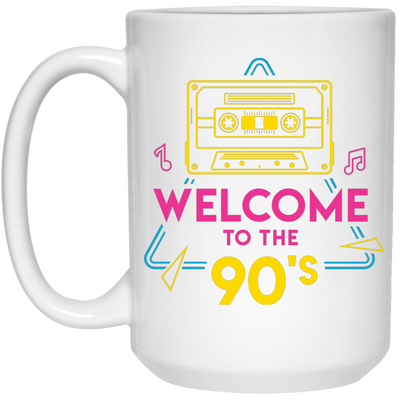 Welcome To The 90s, 90s Cassette, Disco Music White Mug