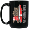 California Bear, Surfboard California, Love California, Surfboard Black Mug