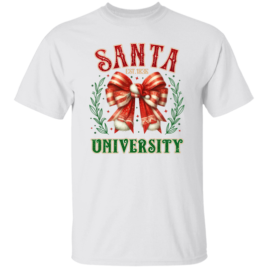 Santa University, Est 1836, Christmas Bow, Merry Christmas Christmas Unisex T-Shirt