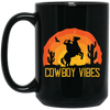 Love Cowboy, Cowboy Design, Cowboy Vibes, Retro Cowboy Black Mug