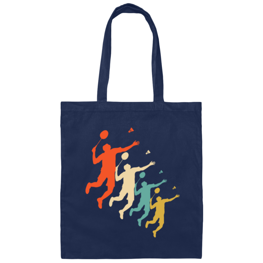 Retro Badminton Silhoutte, Love Sport, Great Birthday Gift Canvas Tote Bag