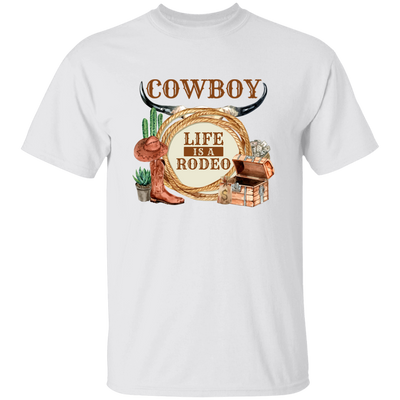 Cowboy Design, Retro Life Is A Rodeo, Love Cowboy Life Unisex T-Shirt