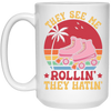 They See Me Rolling, They Hating, Retro Rollerblade White Mug