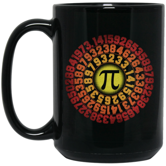 Captain Pi Retro, Pi Day Math Gift, Love Pi, Best Of Pi, Like A Sun Black Mug