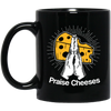 Cheese And Jesus Design, Christian Gift, Love Christian, Praise Cheese Black Mug