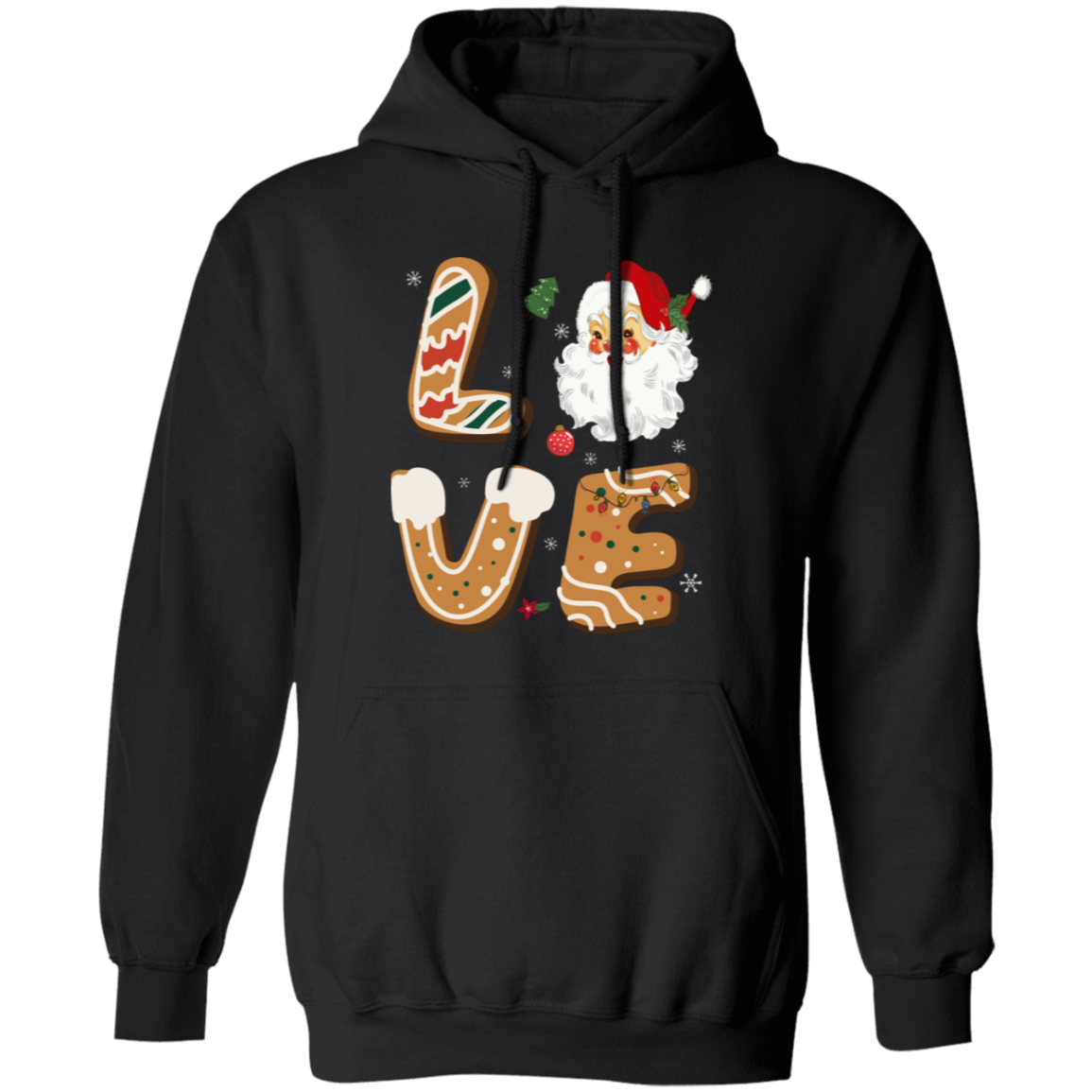 Love Christmas, Love Santa, Merry Christmas, Trendy Christmas Pullover Hoodie