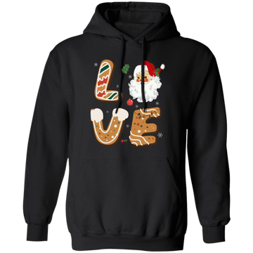 Love Christmas, Love Santa, Merry Christmas, Trendy Christmas Pullover Hoodie
