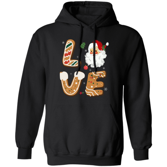 Love Christmas, Love Santa, Merry Christmas, Trendy Christmas Pullover Hoodie