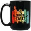 Retro Dad, Super Dad, Hiking Dad, Daddy Love Hiking Black Mug