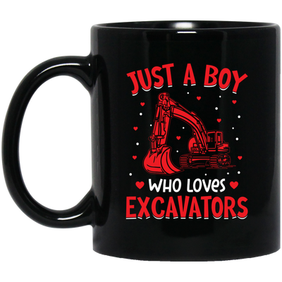 Just A Boy Who Loves Excavator, Best Exccavator Ever Black Mug