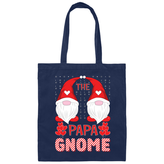 The Papa Gnome, Xmas Gnome, Merry Christmas Canvas Tote Bag