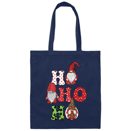 Ho Ho Ho, Xmas Gnome, Merry Christmas, Cute Gnome Canvas Tote Bag