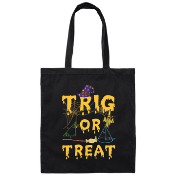 Funny Halloween Math Teacher Trig Or Treat Student Canvas Tote Bag