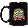 Stay Trippy Little Hippie, Groovy Hippie, Mushroom Black Mug