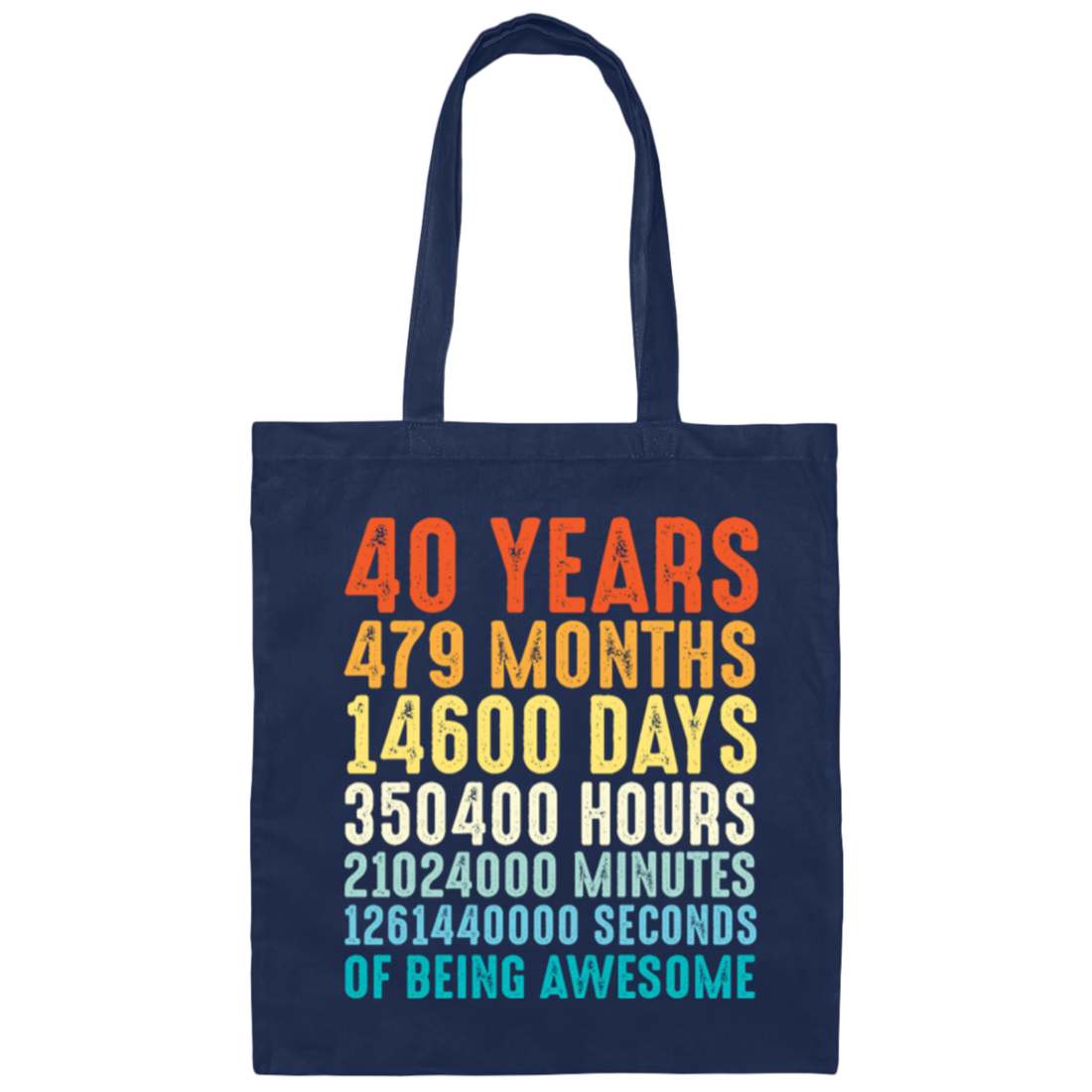 40 Years Of Being Awesome, Retro 40th Birthday, Love 40th Birthday Gift Canvas Tote Bag