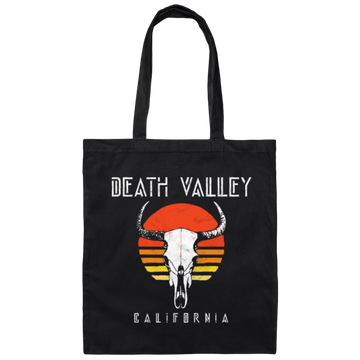 Death Valley National Park Retro Cattle Skull Grap Canvas Tote Bag