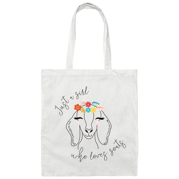 Just A Girl Who Loves Goat, Goats Draw, Cute Goats Canvas Tote Bag