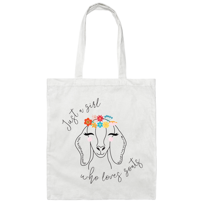 Just A Girl Who Loves Goat, Goats Draw, Cute Goats Canvas Tote Bag